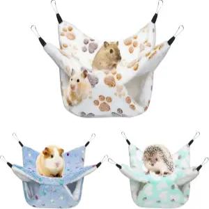 YedSintu 3Pcs 기니피그 해먹 작은 동물을 위한 쥐 페럿 걸이 액세서리 친칠라 햄스터 앵무새 슈가