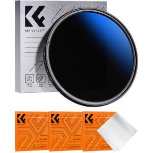 K&F CONCEPT 가변 ND 렌즈 필터 슬림 페이더 조절 가능한 ND400까지 중립 밀도 37mm
