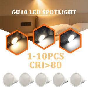 1-10개입 GU10 LED 스팟 전구 120도 광각 3W 5W 7W 8W 9W RA80+ 깜빡임 없음 현관/주방용 할로겐 램프 대체