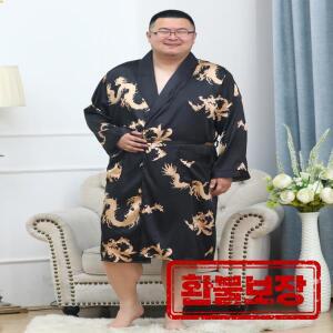 아이스 실크 남성용 로브 얇은 실크 여름 홈웨어 롱 드래곤 패턴 플러스 사이즈 커플 목욕 가운 럭셔리 중