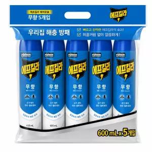 에프킬라 에어졸 수성 무향 본품 600ml x 5개 / 벌레 모기퇴치 대용량