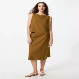 [매장정품] UNIQLO 리넨블렌드미디스커트 E482290-000-00 2232633