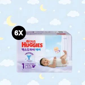 2026 NEW 하기스 맥스드라이 에어 공용 1단계 60매x6팩 (밴드형 기저귀)
