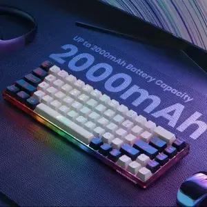 65 컴팩트 무선 게이밍 키보드 RGB 백라이트 2.4G 2000mAh 대용량 배터리 저소음 멤브레인 게임용 휴대