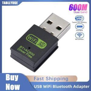 600Mbps USB WiFi 블루투스 어댑터 듀얼 밴드 2.4/5.8Ghz 무선 외부 수신기 RTL8821CU PC/노트북 용 미니