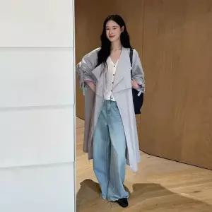 여친 롱 트렌디 아이템 코트 트렌치 봄가을 차이나 얇은 HT1
