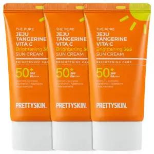 프리티스킨 더 퓨어 제주 감귤비타씨 선크림 60ml 3개