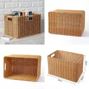 라탄짜임 사각 바구니 40x26cm 정리함 바구니 바스켓