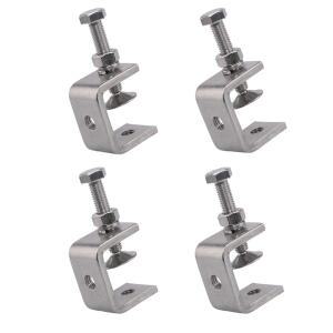 4팩 헤비 듀티 304 스테인리스 스틸 미니 C-클램프 - 1인치(25MM) 클램핑 용량 용접 목공 및 DIY 프로젝트에 적합 소형 작업대용 컴팩트 벤치 클램프