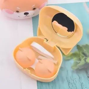 청결하고 귀여운 렌즈케이스 휴대용렌즈케이스 렌즈통 렌즈통 렌즈파우치 (WBADBE7)