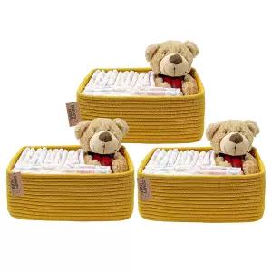 정리용 COMPFYHOMI 3인치 x 85인치 5인치 보관 바구니 면 로프 직조 장난감 보관함 상자 선반용 옷장