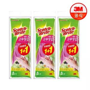 [3M] 스카치 브라이트 황토숯 고무장갑 2입x3개(총6입)(소/중/대 택1)