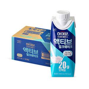 후디스 하이뮨 프로틴 액티브 밀크쉐이크 ZERO, 250ml, 18개