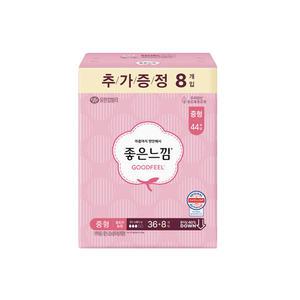좋은느낌 생리대 에어핏쿠션 울트라날개 중형 44개입 1팩