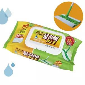 물걸레 청소포 중형30매입 캡형(실속형)-4개묶음