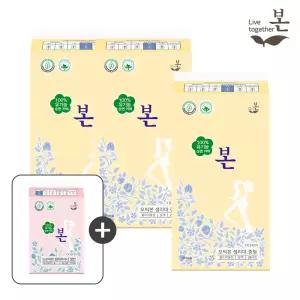 유기농본 오씨본 유기농 생리대 중형 26P,  3팩+라이너 1팩