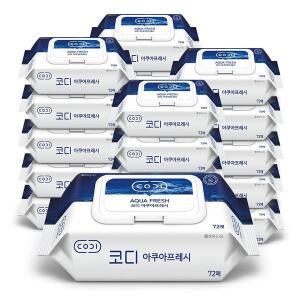 [신세계라이브쇼핑]쌍용씨앤비 코디 아쿠아프레시 물티슈 캡형 72매 24팩