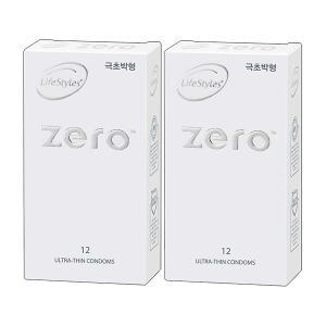 라이프스타일 제로 극초박형 콘돔 12P, 2개