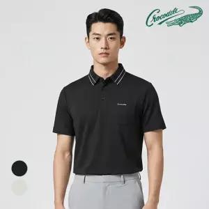 [크로커다일] 여름 쿨 클래시 실크 반팔 카라티 CDAABTS2405