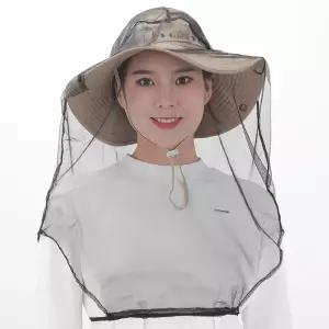 얼굴 보호 방충망/여름 산책 등산 낚시 캠핑 벙거지 휴대용 모기장 모자/벌레 벌 차단 양봉 벌망 모기망
