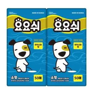 [퀸펫]요요쉬 강아지 배변패드 스카이 (아카시아향) 소형 50매 X 2개