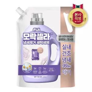 피지 모락셀라 섬유유연제 필요없는 실내건조 냄새제거 세탁세제 리필 화이트머스크향 2.3L 일반드럼겸용