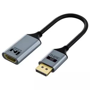 인네트워크 8K 60Hz DP to HDMI 변환 컨버터 그레이메탈 IN-DH860