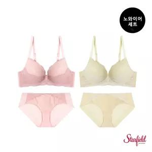에블린 [SET] MybE_로맨티크 노와이어 브라1+팬티1(핑크,옐로우 중 택1)