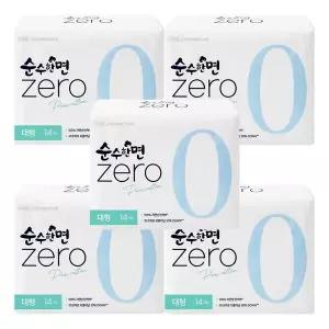 깨끗한나라 순수한면 ZERO 울트라슬림 뉴 대형 날개형 14p X 5개