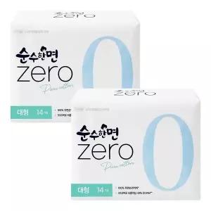 깨끗한나라 순수한면 ZERO 울트라슬림 뉴 대형 날개형 14p X 2개