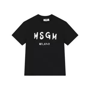 [MSGM] 키즈 저지 티셔츠 블랙 S6MSJUTH001 110
