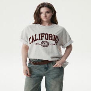 [AK수원점] [후아유] 공용 California Lettering T-shirt(Over Fit) WHRAG2322U