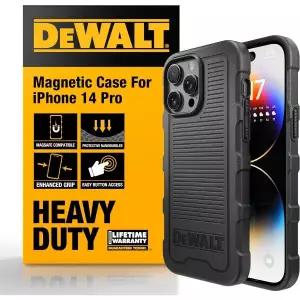 DEWALT 아이폰 14 Pro 러기드 휴대폰 케이스 보호 맥세이프 호환 긁힘 방지 블랙