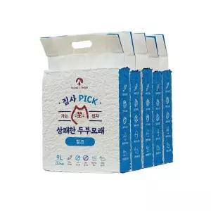 집사픽 상쾌한 무색소 대용량 고양이 두부모래 가는입자 밀크향 3.2kg 5개