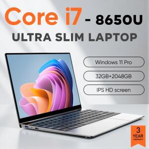 2026  슬림 14.1인치 노트북 인텔 코어 i7-8650U 32GB RAM 2TB M.2 SSD 윈도우 11 프로 1920x1080 HD 오피