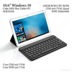 10.6인치 믹스 64비트 RAM 4GB ROM 128GB 윈도우 10 태블릿 PC CPU 인텔(R) 코어(TM) m3-7Y30 1.00GHz 1920