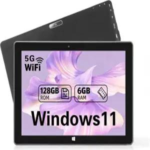 TPSLS 10인치 윈도우 11 태블릿 6GB RAM ROM 1280x800 IPS 화면 듀얼 밴드 5G WiFi 블루투스 5MP+2MP
