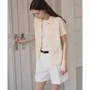 매장정품 드로우핏 DRAWFIT WOMEN 레이스 스트라이프 반팔 셔츠 [YELLOW BEIGE] DFWMSH4203BE 731783
