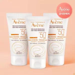 아벤느 선 미네랄 크림 50ml SPF50+ PA++++ 3개 / 무기자차 톤업 선크림