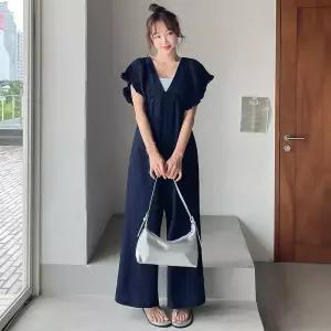 [핑크시슬리] 제냐 쿨요루 링클프리 날개소매 백리본 멜빵팬츠