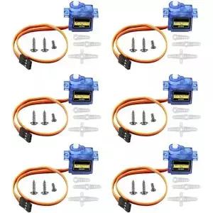 마이크로 서보 모터 미니 키트 플라스틱 기어 180 도 Rc 자동차 비행기 Arduino Sg90 9g 6 개