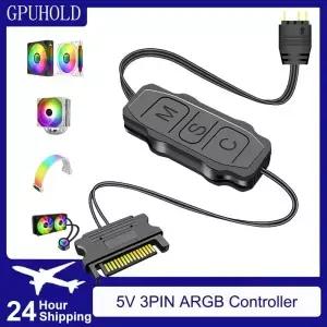 GPUHOLD SATA 인터페이스 5V 3PIN ARGB 컨트롤러 연장 케이블 라이트 어댑터 PC 팬 CPU 쿨러 스트립 용