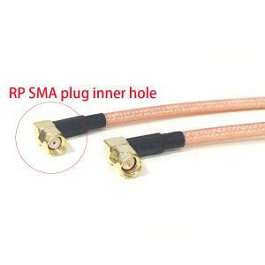 SMA 수 직각-RP SMA 플러그 90 도 점퍼 케이블 어댑터 RG316 RG174 RG58 RG142 15cm 40cm 100cm 어댑터