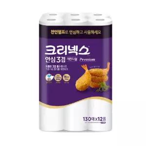 안심 3겹 프리미엄 키친타월 130매 12롤