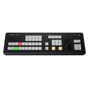 직관적인 레이아웃, 효율적인 제어, 50개의 3색 LED 백라이트 버튼 및 트랜지션 슬라이더를 갖춘 블랙매직 디자인 ATEM 마이크로 라이브 스트림 스위처 패널