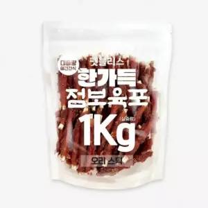 펫블리스 한가득 점보육포 실속포장(1kg/오리스틱) 육포베스트 (WF09FA6)