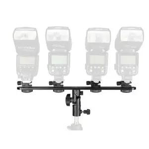 4중 콜드슈 마운트 브라켓 거치대 카메라 스트로보 삼각대 헤드 (W4107CF)
