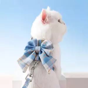 고품질 반려동물 고양이 강아지 체크리본 하네스 (WE6BDC0)