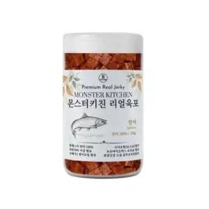 고품질 큐브형 소프트 육포 애견 칭찬 훈련 간식 연어 180g (WE701CA)