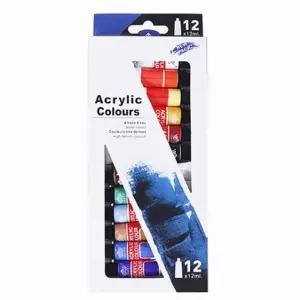 Y-812 아크릴컬러 물감 12ml 12색 채색재료 그림수업 그림그리기 (12